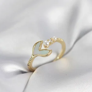 Utterly Good Balık Kuyruğu Model Kadın Yüzük Gold Kaplama Zirkon Taşlı