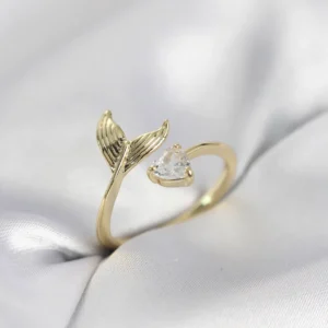 Utterly Good Balık Kuyruğu Model Zirkon Taşlı Gold Kaplama Kadın Yüzük