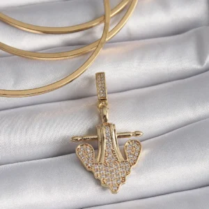 Utterly Good Bayan Bileklik Çapa Model Gold Zirkon Taşlı Pirinç