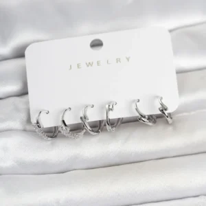 Utterly Good Botega Model Gümüş Kaplama Zirkon Taşlı Kadın Küpe Seti