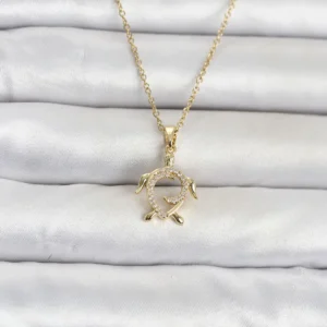 Utterly Good Caretta Kolye Gold Renk 316L Çelik Zirkon Taşlı Kadın Kolyesi