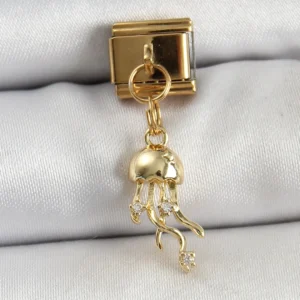 Utterly Good Deniz Anası Charm 316L Çelik Zirkon Taşlı Gold Bileklik Aksesuarı