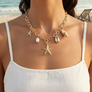 Utterly Good Deniz Yıldızı Charm Kolye Altın Kaplama Pirinç