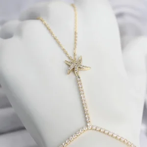 Utterly Good Deniz Yıldızı Şahmeran Kolye Gold Renk Zirkon Taşlı Pirinç