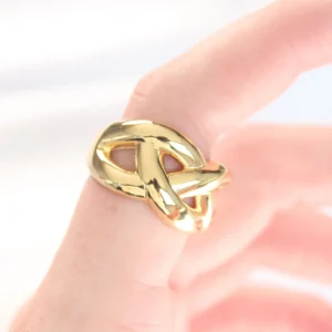 Utterly Good Düğüm Model Gold Renk Ayarlanabilir Yüzük Pirinç