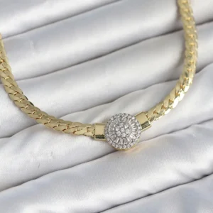 Utterly Good Ezme Zincir Kadın Kolye Zirkon Taşlı Gold Kaplama