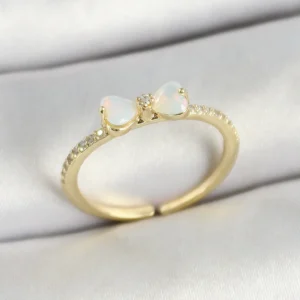 Utterly Good Fiyonk Figürlü Zirkon Taşlı Gold Ayarlanabilir Kadın Yüzük