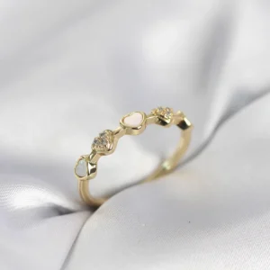 Utterly Good Gold Kalp Model Zirkon Taşlı Kadın Yüzük Altın Kaplama Pirinç