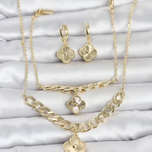 Utterly Good Gold Kolye Bileklik Küpe Seti Altın Kaplama Pirinç Üçlü Set