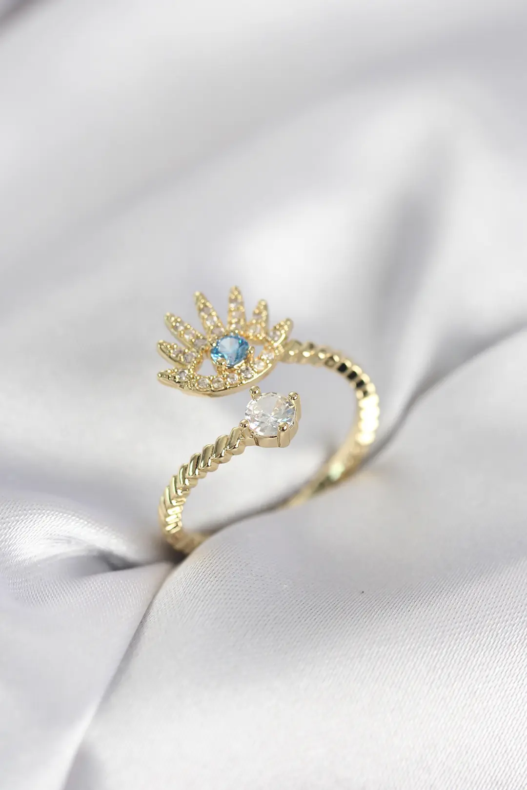 Utterly Good Gold Renk Göz Model Zirkon Taşlı Kadın Yüzük