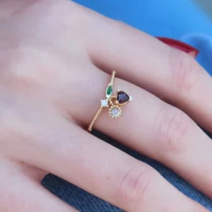 Utterly Good Gold Renk Kiraz Model Zirkon Taşlı Kadın Yüzük