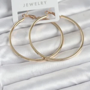 Utterly Good Gold Renk Köşeli Kenar Halka Küpe 54 mm Pirinç
