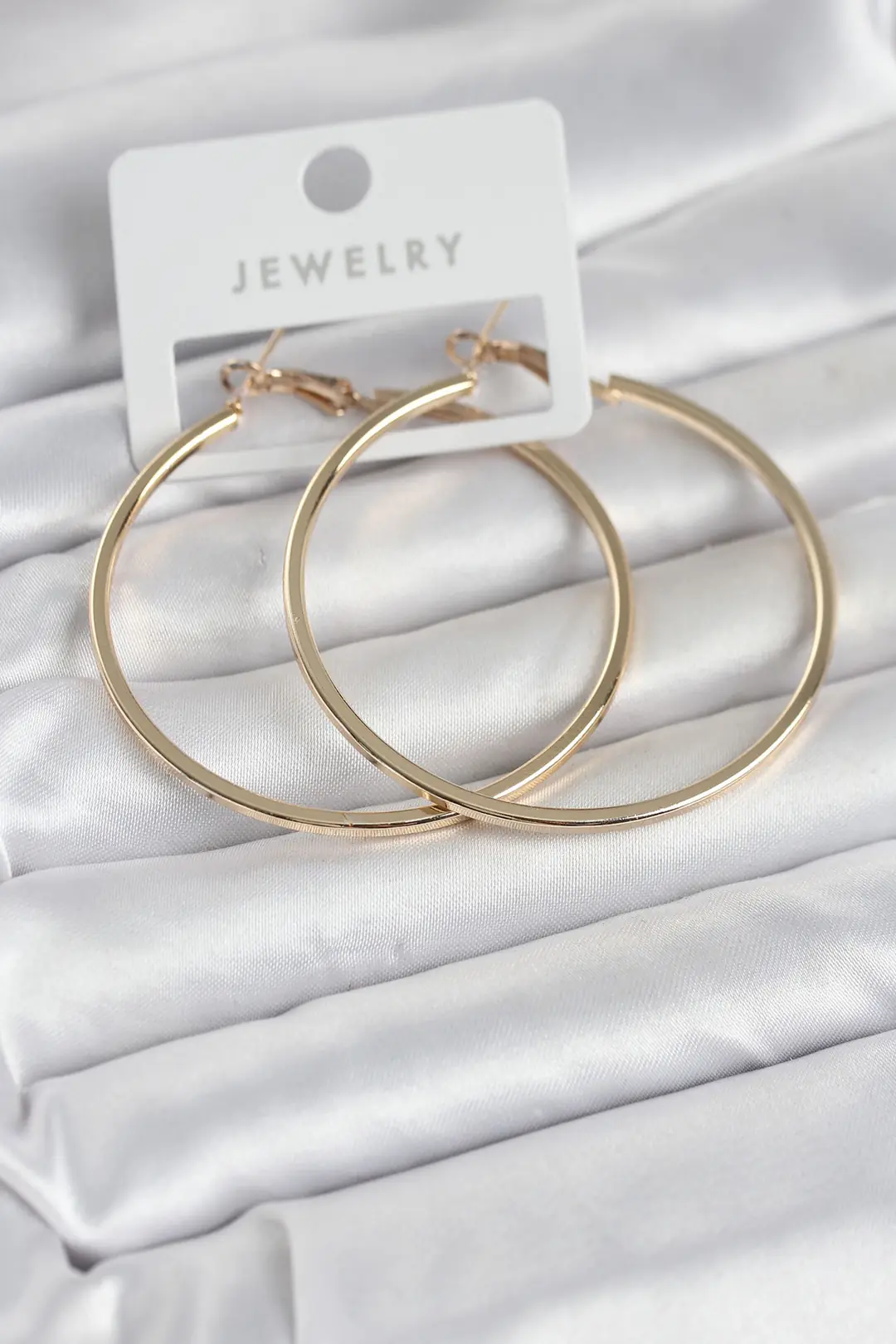 Utterly Good Gold Renk Köşeli Kenar Halka Küpe 54 mm Pirinç