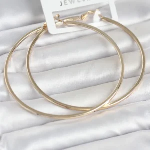 Utterly Good Gold Renk Köşeli Kenar Halka Küpe 72 mm Altın Kaplama