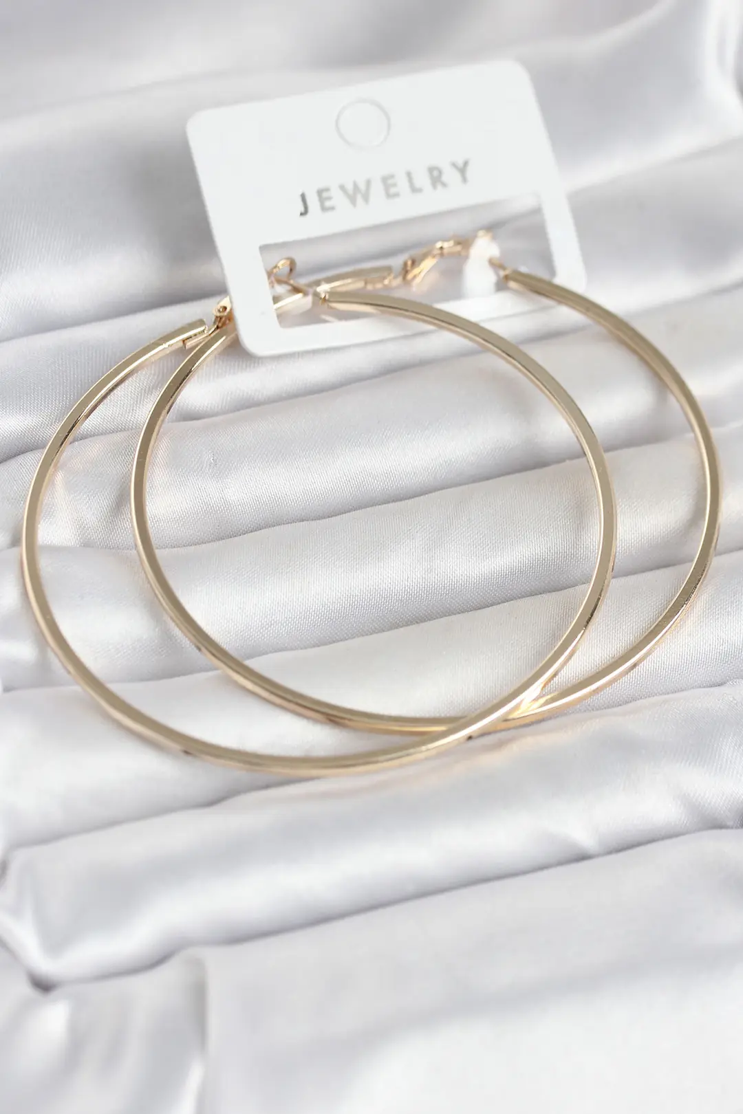 Utterly Good Gold Renk Köşeli Kenar Halka Küpe 72 mm Altın Kaplama