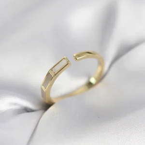 Utterly Good Gold Renk Sedefli Çubuk Model Kadın Yüzük Altın Kaplama