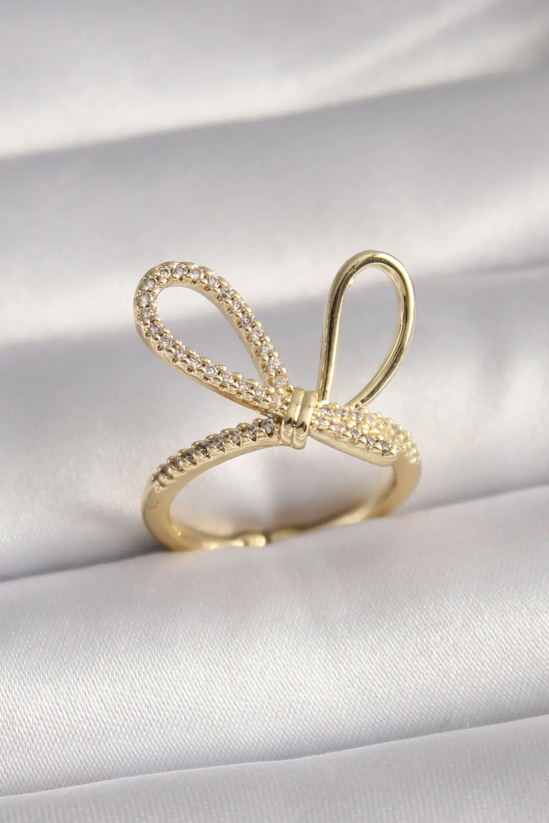 Utterly Good Gold Renk Zirkon Taşlı Düğüm Model Kadın Yüzük