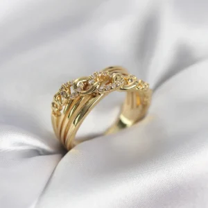 Utterly Good Gold Renk Zirkon Taşlı Zincir Model Kadın Yüzük