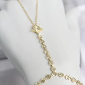 Utterly Good Gold Renk Şahmeran Kolye Lazerli Yıldız Model Zirkon Taşlı