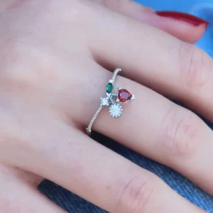 Utterly Good Gümüş Renk Kiraz Model Zirkon Taşlı Kadın Yüzük