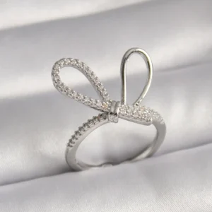 Utterly Good Gümüş Renk Zirkon Taşlı Düğüm Model Kadın Yüzük
