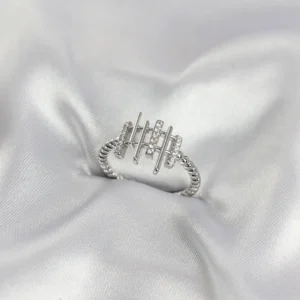 Utterly Good Gümüş Renk Zirkon Taşlı Sütun Model Kadın Yüzük