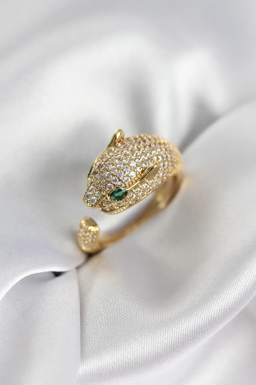 Utterly Good Jaguar Model Gold Renk Zirkon Taşlı Kadın Yüzük