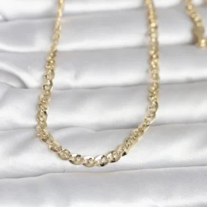 Utterly Good Kadın Kolye 14K Gold Kaplama Yassı Oval Zincir 60 cm