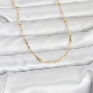 Utterly Good Kadın Kolye 14K Gold Renk Bar Zincir Model 60 cm Altın Kaplama