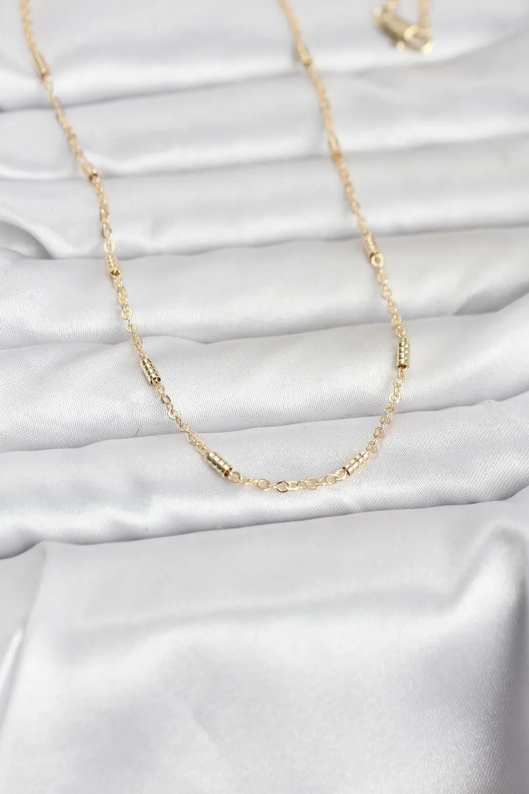 Utterly Good Kadın Kolye 14K Gold Renk Bar Zincir Model 60 cm Altın Kaplama