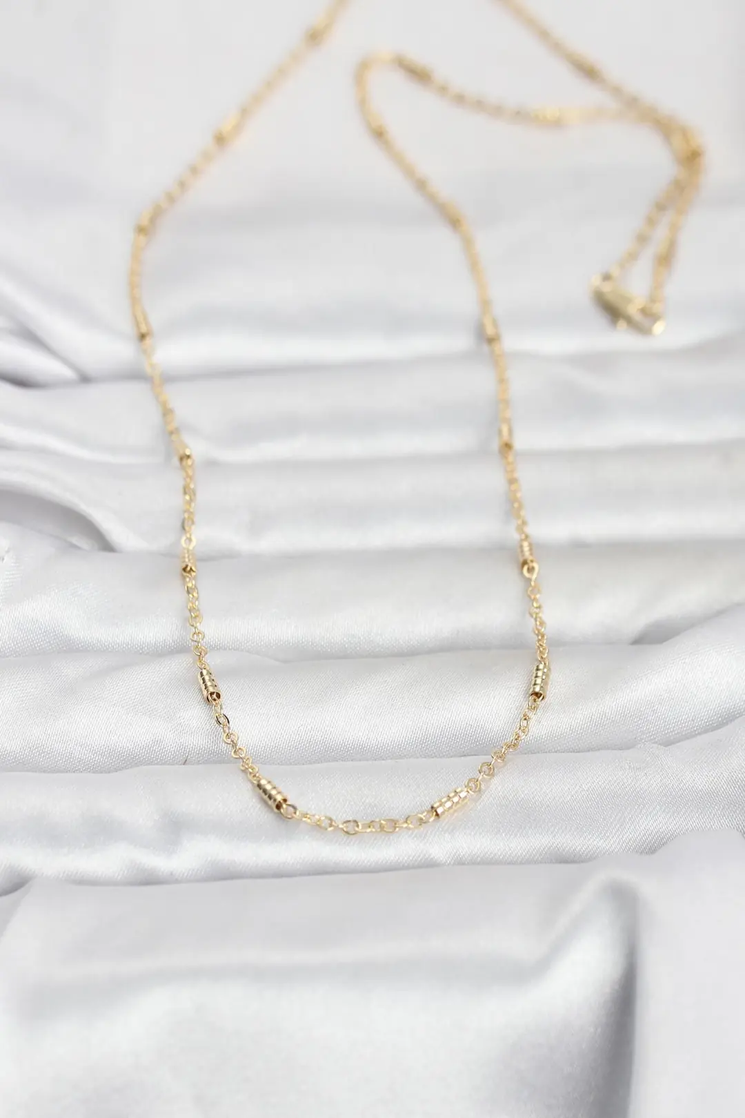 Utterly Good Kadın Kolye 14K Gold Renk Bar Zincir Model 60 cm Altın Kaplama