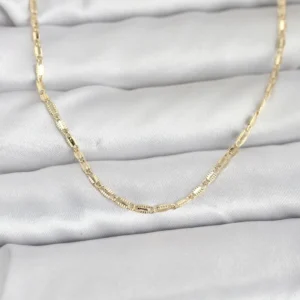 Utterly Good Kadın Kolye 14K Gold Renk Lazerli Zincir 60 cm Altın Kaplama
