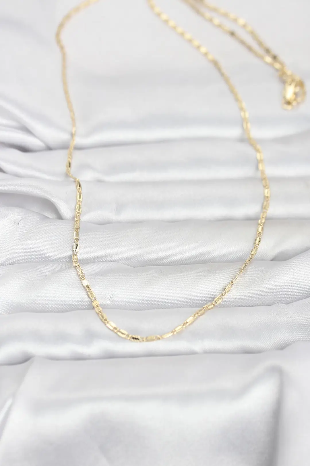 Utterly Good Kadın Kolye 14K Gold Renk Lazerli Zincir 60 cm Altın Kaplama
