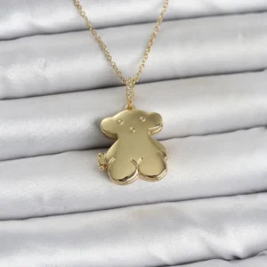 Utterly Good Kadın Kolye 316L Çelik Ayıcık Model Gold Renk Açılabilir Zincir