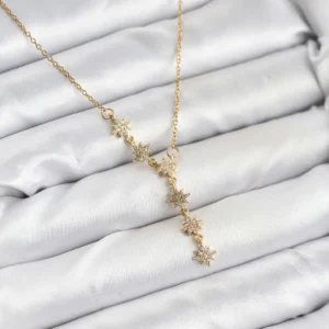 Utterly Good Kadın Kolye 316L Çelik Zincir Kutup Yıldızı Zirkon Taşlı Gold