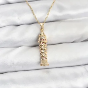 Utterly Good Kadın Kolye 316L Çelik Zirkon Taşlı Balık Model Gold Renk