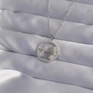 Utterly Good Kadın Kolye 316L Çelik Zirkon Taşlı Yıldız Figürlü Gümüş Renk