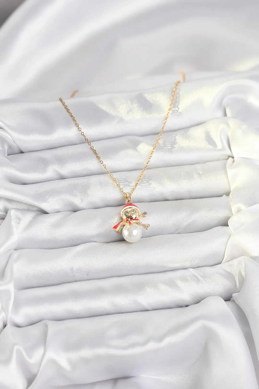 Utterly Good Kadın Kolye Gold Renk Çelik Kardan Adam Model Zirkon Taşlı