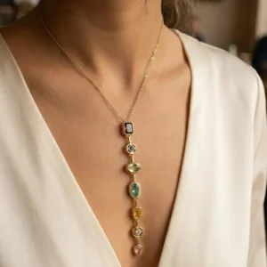Utterly Good Kadın Y Kolye Gold Renk Zirkon Taşlı 7 Element Model