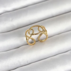 Utterly Good Kadın Yüzük 316L Çelik Gold Kaplama Zincir Model
