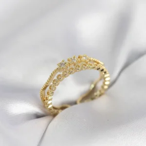 Utterly Good Kadın Yüzük Gold Renk Minimal Yıldızlı Zirkon Taşlı