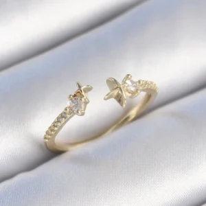 Utterly Good Kadın Yüzük Gold Renk Zirkon Taşlı Yıldız Model