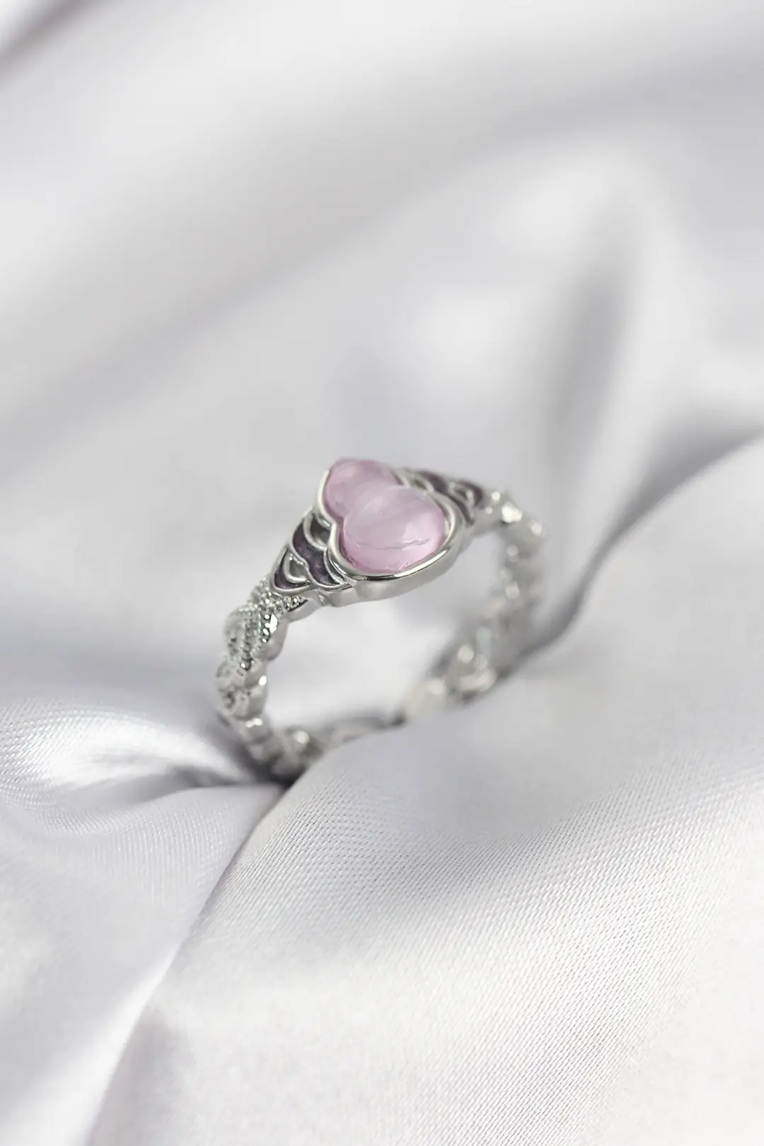 Utterly Good Kadın Yüzük Gümüş Kaplama Pembe Zirkon Taşlı Damla Model