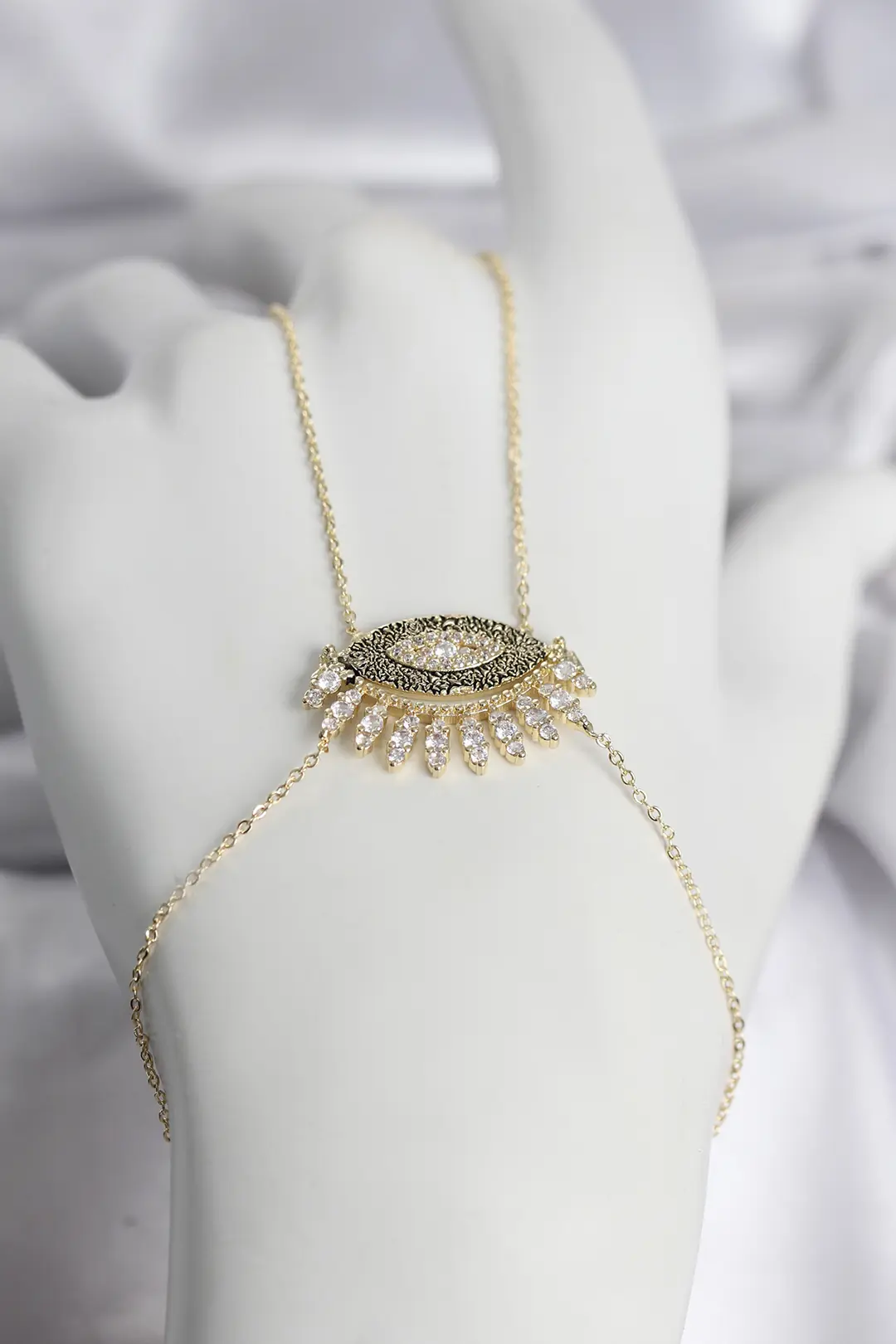 Utterly Good Kadın Şahmeran Kolye Gold Zirkon Taşlı Göz Model
