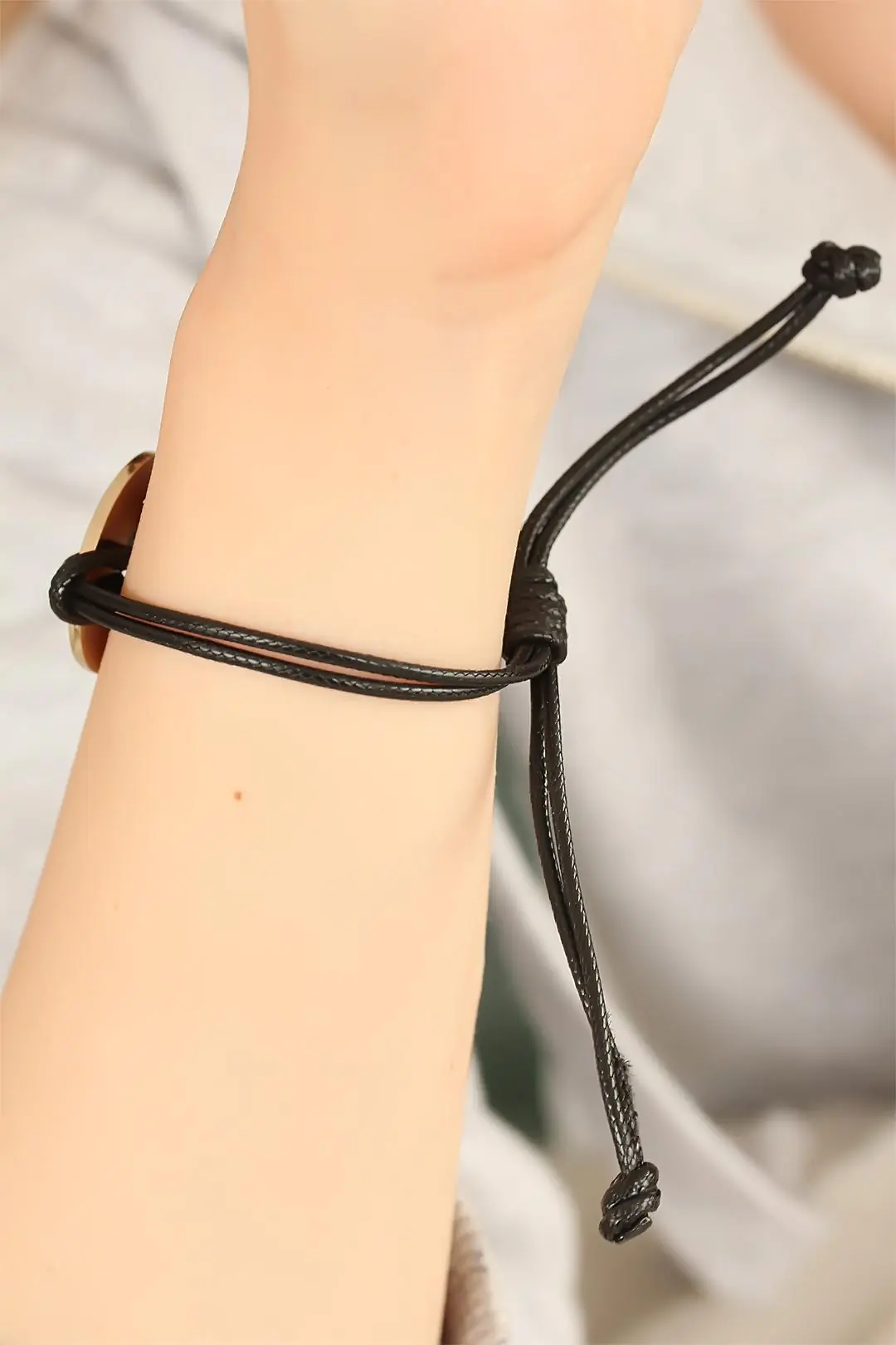 Utterly Good Love Yazılı Siyah Deri İpli Unisex Bileklik