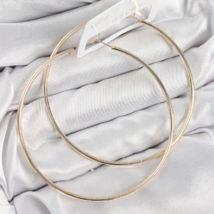 Utterly Good Pirinç Halka Model Gold Renk Kadın Küpe Günlük Kullanım