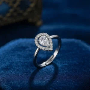 Utterly Good Silver Renk Damla Model Ayarlanabilir Zirkon Taşlı Yüzük
