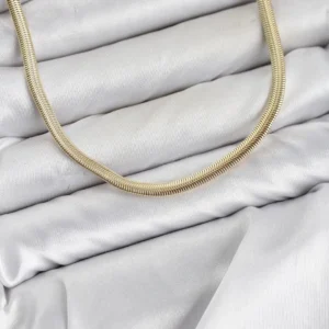 Utterly Good Yassı Yılan Zincir Kolye Altın Kaplama 60 cm Kadın
