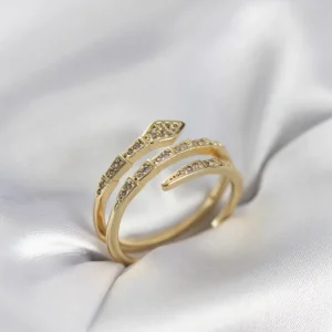 Utterly Good Yılan Model Gold Kaplama Zirkon Taşlı Kadın Yüzük
