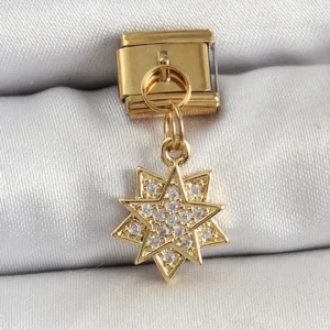 Utterly Good Yıldız Model Charm 316L Çelik Sallantılı Zirkon Taşlı Gold
